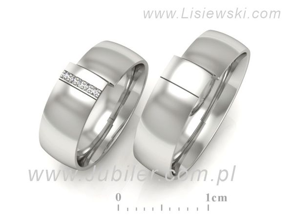Pallad Obrączki ślubne z brylantami próba 850 - pll_S75145T83b- 1