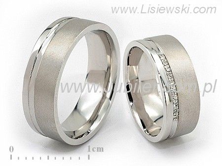 Pallad Obrączki ślubne obrączki z diamentami próba 850 - pll_s302- 1
