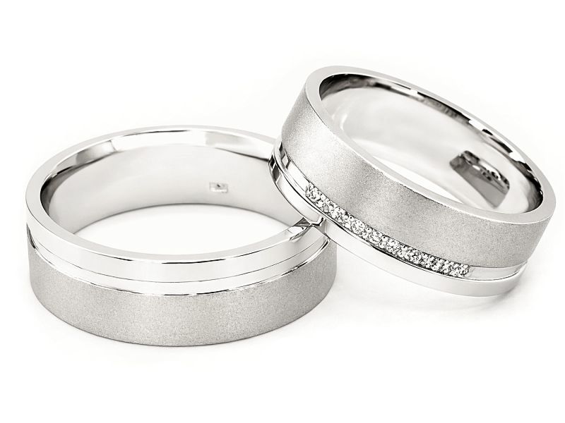 Pallad Obrączki z diamentami proba 850 - pll_s302 — zdjęcie 2