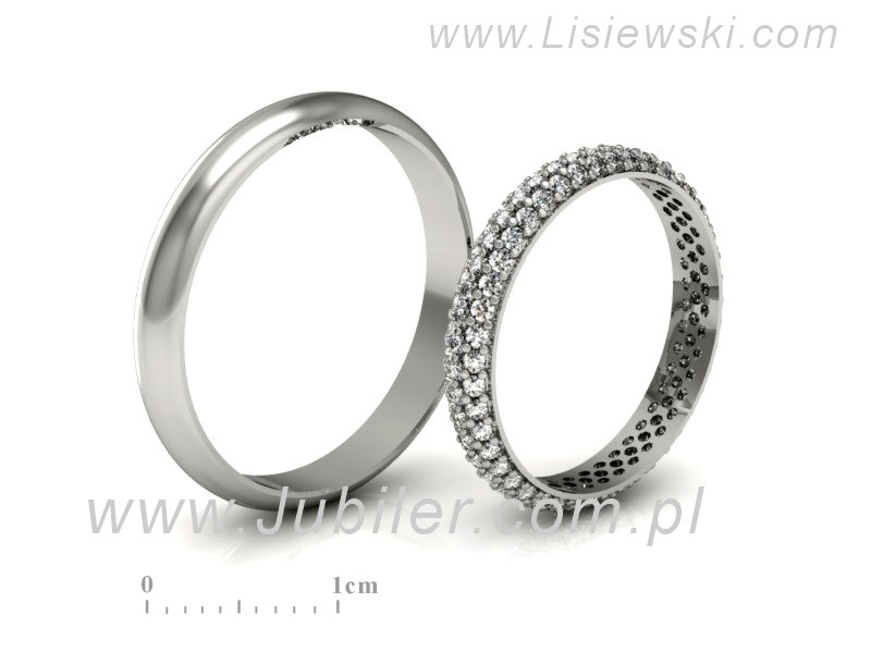 Pallad Obrączki ślubne z brylantami próba 850 - pll_S34130T98b - 3