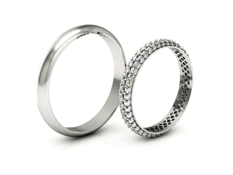 Pallad Obrączki z brylantami proba 850 - pll_S34130T98b — zdjęcie 3
