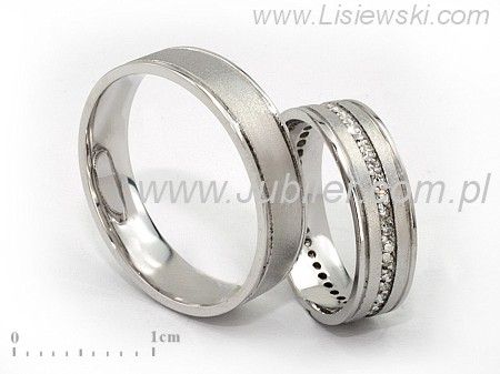 Obrączki ślubne obraczki palladowe z diamentami 850 - pll_s37_mat- 1