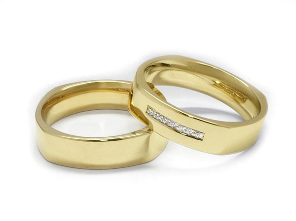 Obrączki z brylantami złote żółte złoto 14k - pp50160351z