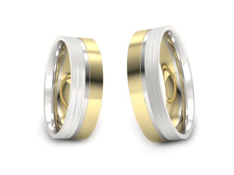 Obrączki biało żółte złoto obrączki złote - PP60145318zb — zdjęcie 3