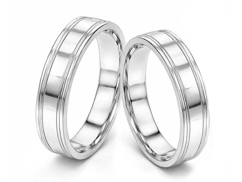 Obrączki białe złoto obrączki klasyczne 585 - ps60145237b — zdjęcie 3