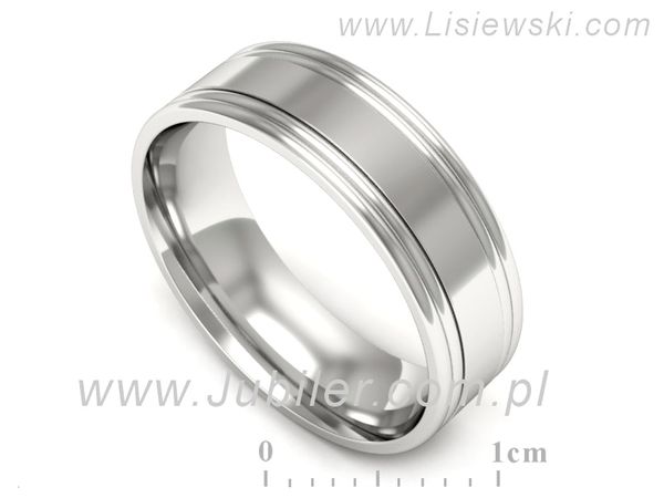 Obrączka pierścionek białe złoto próba 585 - ps60145237b1- 1