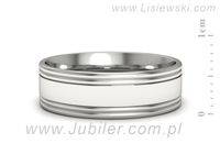 Obrączka pierścionek białe złoto próba 585 - ps60145237b1- 2
