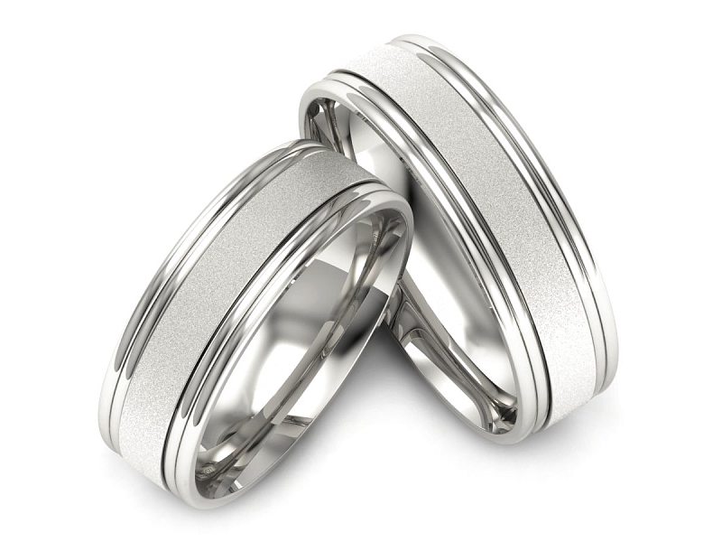 Obrączki białe złoto obrączki klasyczne 585 - ps60145237bm — zdjęcie 3