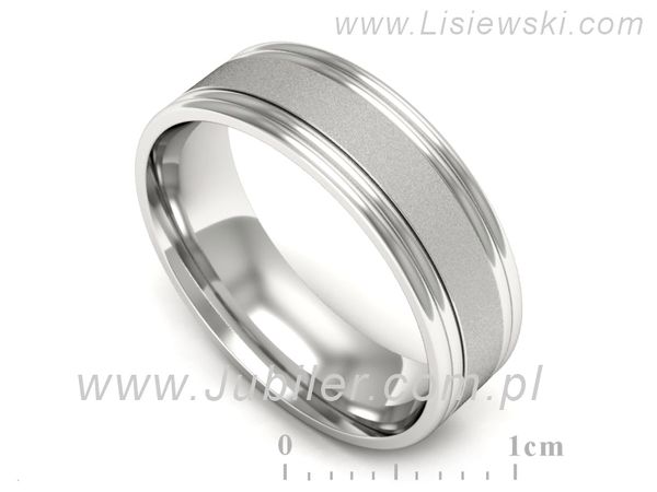 Obrączka pierścionek białe złoto próba 585 - ps60145237bms- 1
