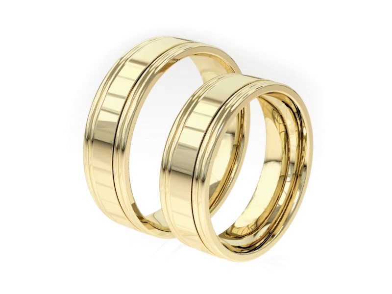 Obrączki żółte złoto obrączki klasyczne 585 - ps60145237z