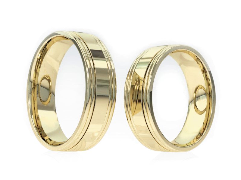 Obrączki żółte złoto obrączki klasyczne 585 - ps60145237z — zdjęcie 3