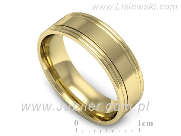 Obrączka pierścionek żółte złoto próba 585 - ps60145237z1- 1
