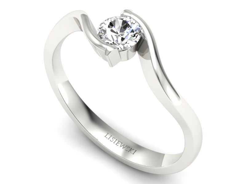 Pierścionek zaręczynowy z platyny z brylantem - pt20013_VS_G — zdjęcie 3