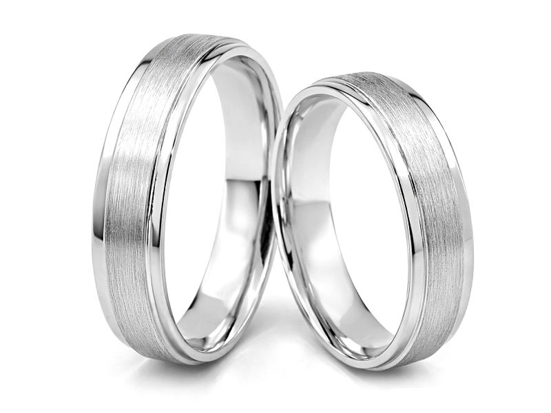 Obrączki platynowe klasyczne platyna próba 950 - pt_s308 — zdjęcie 3