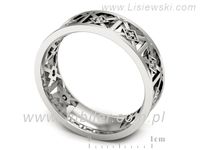 Pierscionek Obrączka z brylantami białe złoto próba 585 - ru9004b- 3