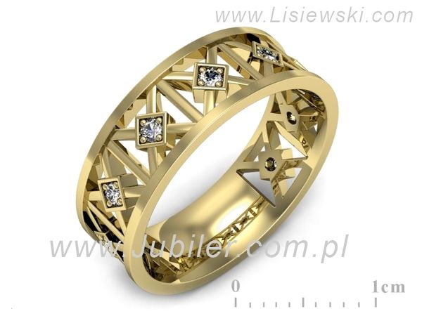 Obrączka z brylantami żółte złoto próba 585 - ru9004z- 1