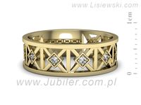 Obrączka z brylantami żółte złoto próba 585 - ru9004z- 2