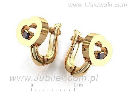 Złote Kolczyki z szafirami żółte złoto próba 585 - ru9031z - 1