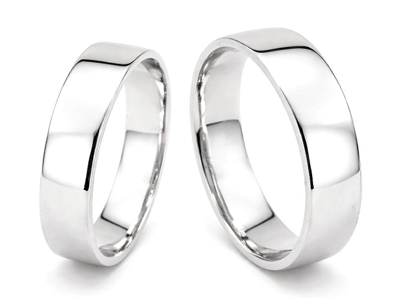 Obrączki ślubne białe złoto obrączki klasyczne 585 - s1
