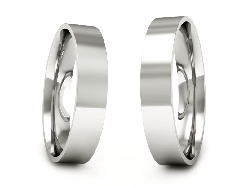 Obrączki ślubne białe złoto obrączki klasyczne 585 - s11b — zdjęcie 3