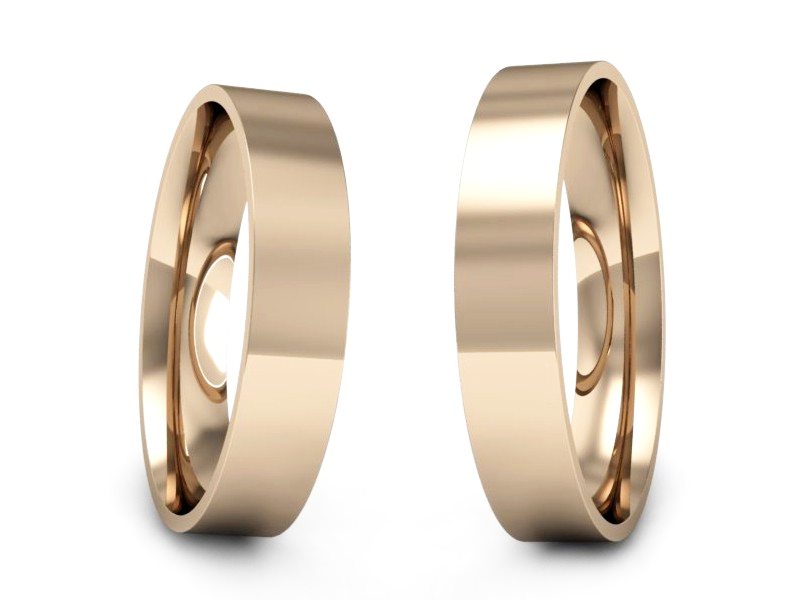 Obrączki ślubne klasyczne różowe złoto próba 585 - s11c — zdjęcie 3