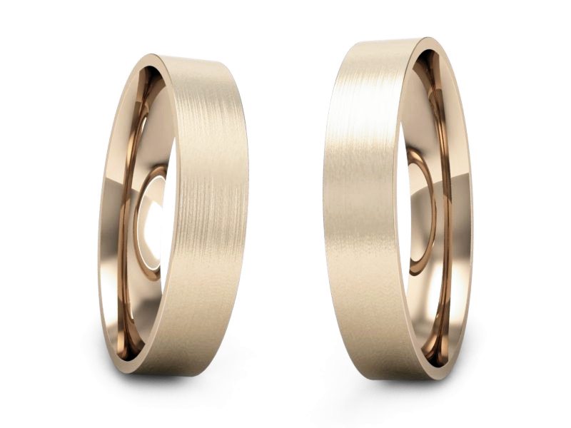 Obrączki ślubne klasyczne różowe złoto próba 585 - s11cmp — zdjęcie 3