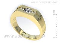 Sygnet męski złoty żółte złoto z diamentami - S15092Z- 3