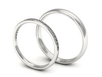 Obrączki ślubne obraczki z diamentami soczewkowe białe 585 - S2030150T218b- 3