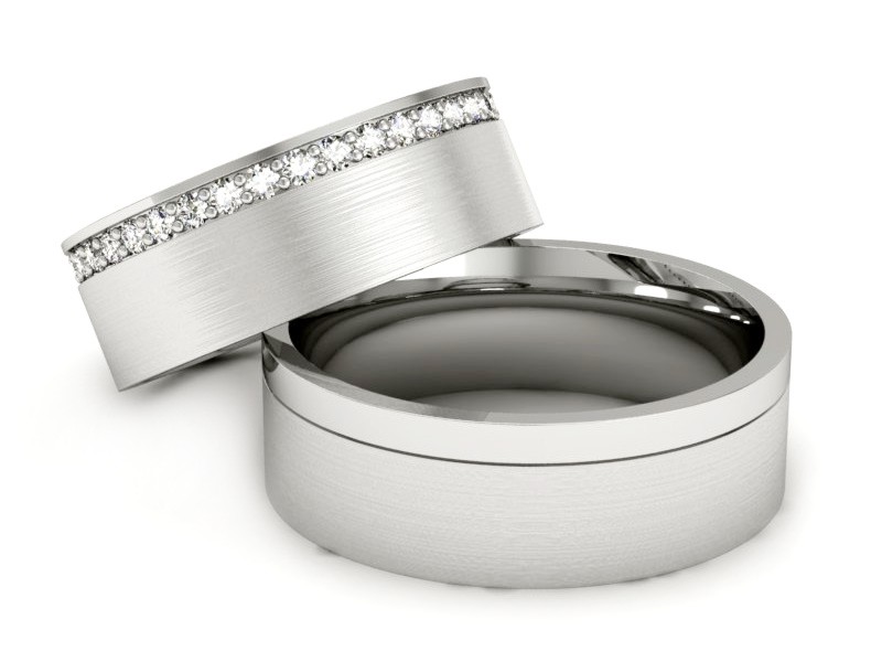 Złote Obrączki z brylantami złote białe złoto 585 - s300bmp — zdjęcie 2