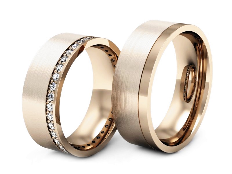 Obrączki z brylantami złote różowe złoto 585 - s300cmp — zdjęcie 3