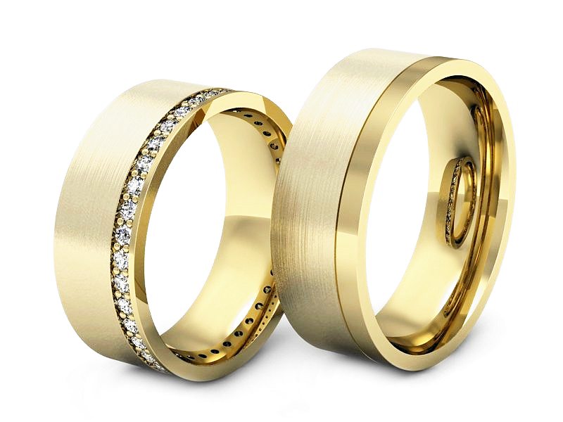 Obrączki z brylantami złote żółte złoto 14k - s300zmp — zdjęcie 3