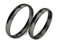 Obrączki ślubne czarne złoto obrączki klasyczne próba 585 - S30110T119cz- 3