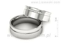 Obrączki ślubne obraczki z bialego złota z brylantami złote - s302b- 2