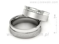 Obrączki ślubne obraczki z bialego złota z brylantami złote - s302bmp- 2