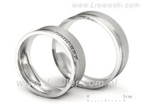 Obrączki ślubne obraczki z bialego złota z brylantami złote - s302bms- 3