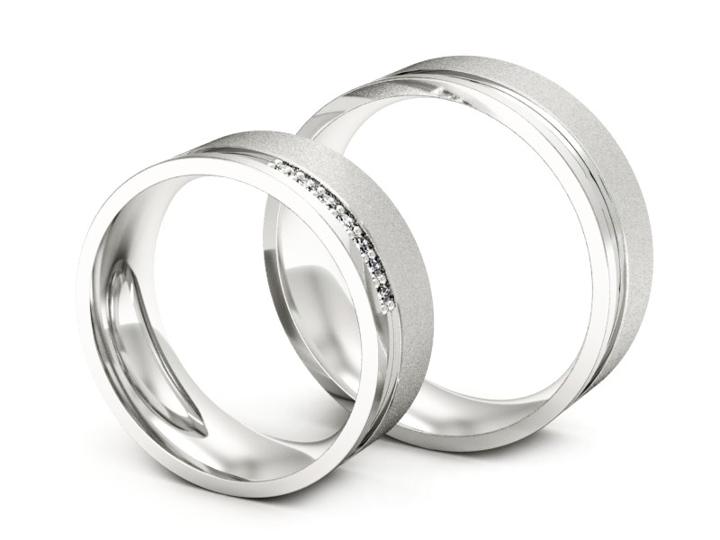 Obrączki z bialego złota z brylantami złote - s302bms — zdjęcie 3