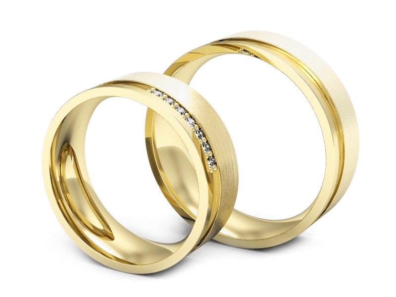 Obrączki ślubne obraczki z brylantami złoto pr 585 - s302zmp — zdjęcie 3