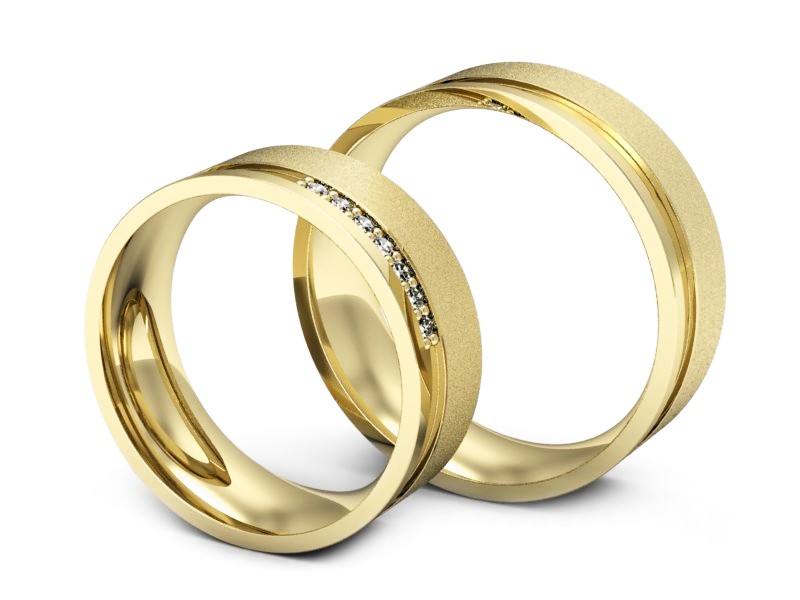 Obrączki ślubne obraczki z brylantami złoto pr 585 - s302zms — zdjęcie 3