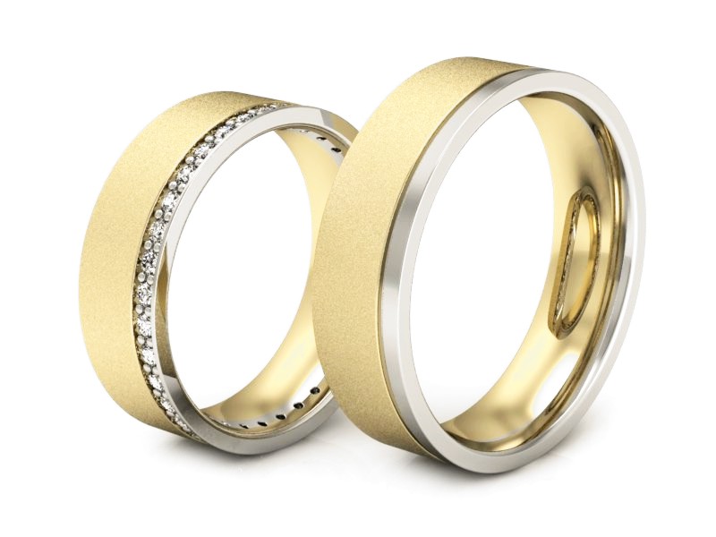 Obrączki z brylantami dwukolorowe złoto 585 - s303zbms — zdjęcie 3