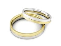 Obrączki ślubne biało żółte złoto obrączki klasyczne 585 - S3040150T219zbms- 2