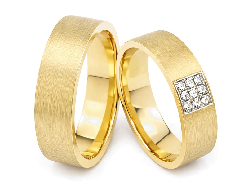 Obrączki z brylantami żółte złoto 585 - s304_20g_013ct_o — zdjęcie 3