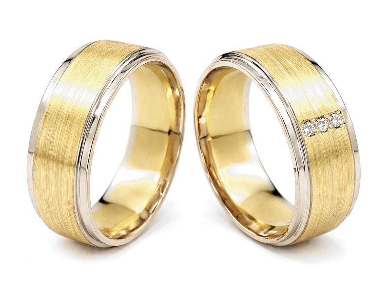 Złote Obrączki z diamentami złoto proba 750 - s306_750 — zdjęcie 3