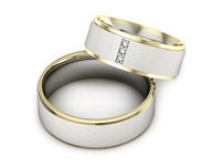Obrączki ślubne obrączki z diamentami złoto dwukolorowe 585 - s306bzms- 2