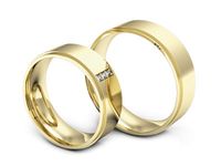 Obrączki ślubne obraczki z diamentami soczewka żółte 585 - s306z- 3