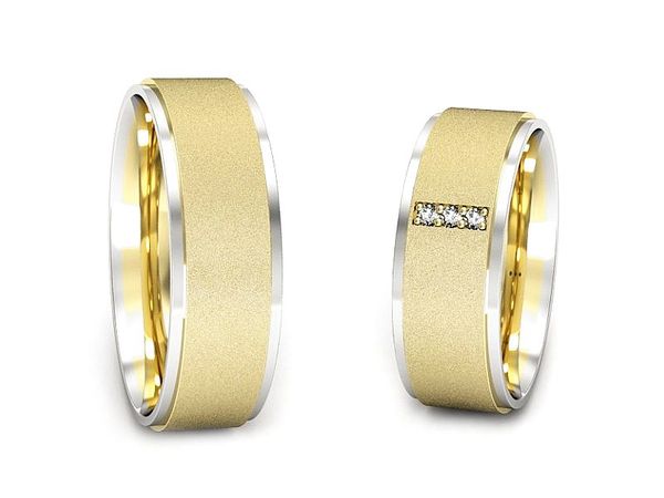 Obrączki ślubne obrączki z diamentami złoto dwukolorowe 585 - s306zbms- 1