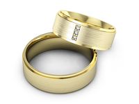 Obrączki ślubne obraczki z diamentami soczewka żółte 585 - s306zmp- 2