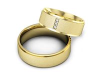 Obrączki ślubne obraczki z diamentami soczewka żółte 585 - s306zms- 2
