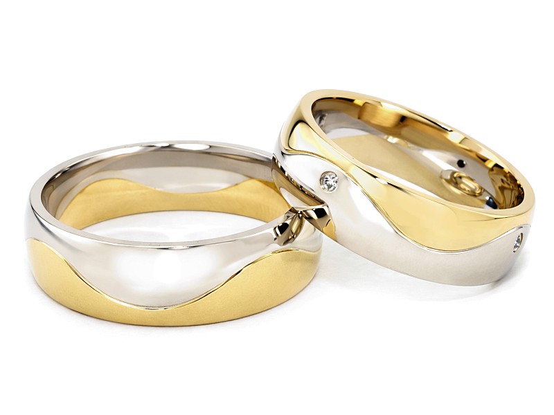 Obrączki z diamentami dwukolorowe obrączki - s309_SI_H_ — zdjęcie 2