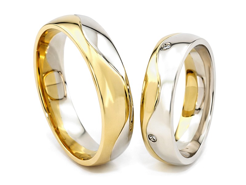 Złote Obrączki z diamentami złoto 750 - s309_VS_H_750 — zdjęcie 3