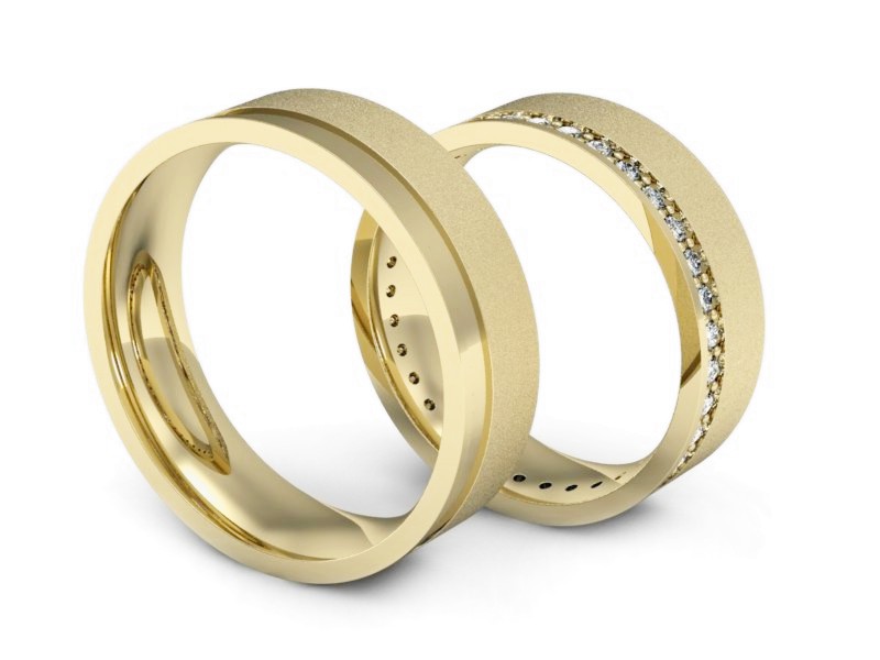 Obrączki z brylantami złote żółte złoto 14k - s312zms — zdjęcie 3